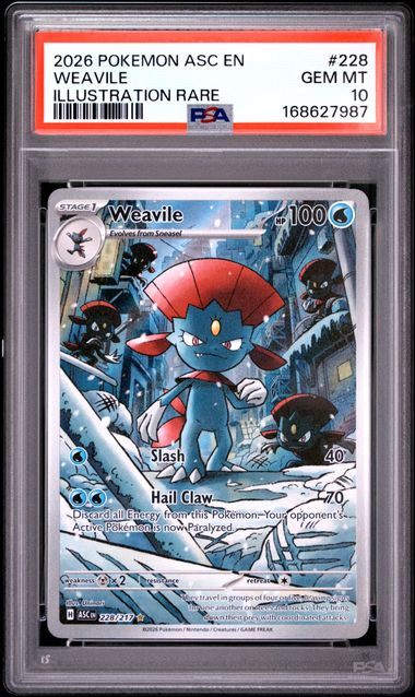 Weavile Illustration Rare ME Ascended Heroes 228/217 PSA 10