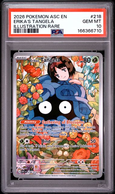 Erika's Tangela Illustration Rare ME Ascended Heroes 218/217 PSA 10