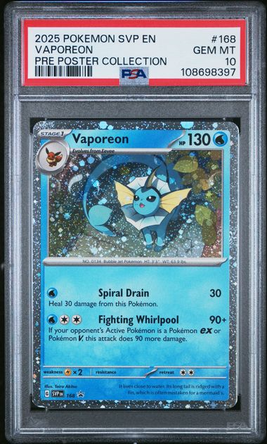 Vaporeon Promo SVP 168 PSA 10