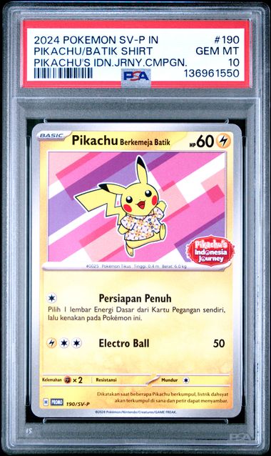 Pikachu Berkemeja Batik Promo 190/SV-p PSA 10
