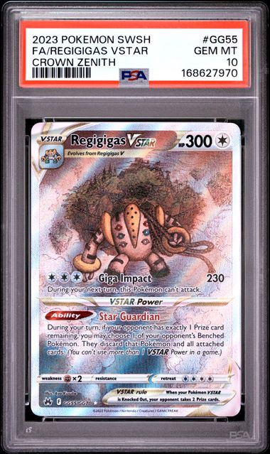 Regigigas VSTAR Crown Zenith Galarian Gallery GG55/GG70 PSA 10