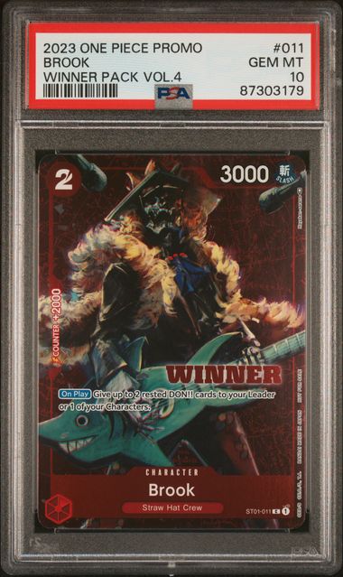 Brook Winner Pack Vol.4 One Piece Promotional Cards ST01-011 PSA 10