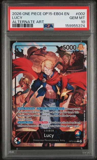 Lucy OP15 Alternate Art Adventure on Kami's Island EB04-002 PSA 10