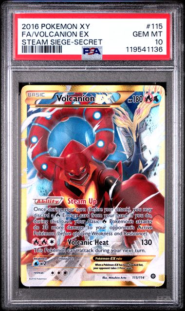 Volcanion EX Secret Rare Steam Siege 115/114 PSA 10
