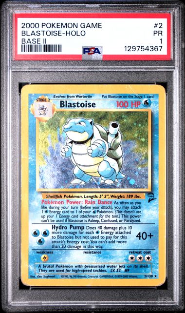 Blastoise Holofoil Base Set 2 2/130 PSA 1