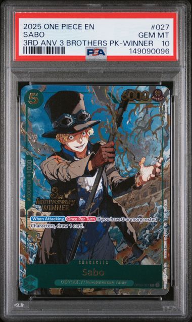 Sabo 3rd Anniversary Winner Promo OP09-027 PSA 10