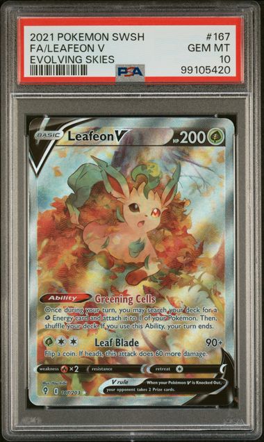 Leafeon V Evolving Skies 167/203 PSA 10