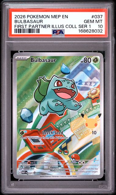 Bulbasaur First Partner Illustration Collection Mega Evolution Promo 037 PSA 10