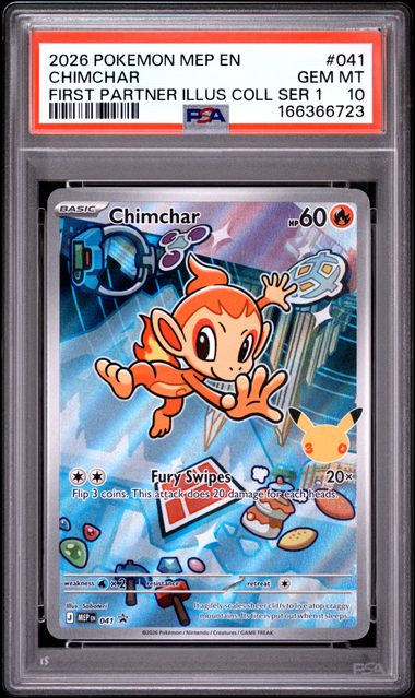 Chimchar First Partner Illustration Collection Mega Evolution Promo 041 PSA 10