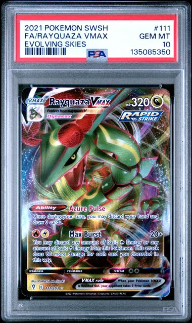 Rayquaza VMAX Evolving Skies 111/203 PSA 10