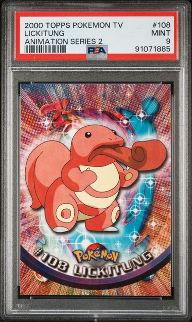 Lickitung Topps Animation Series 2 #108 PSA 9