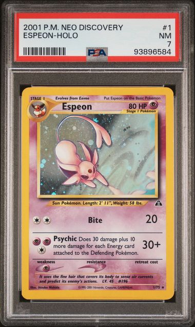 Espeon Neo Discovery 1/75 PSA 7