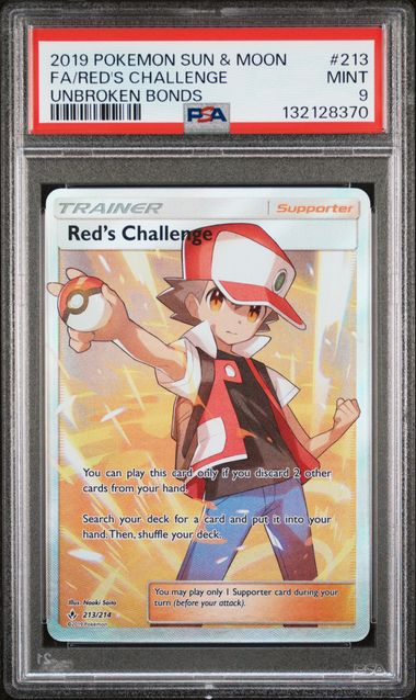 Red's Challenge Full Art Unbroken Bonds 213/214 PSA 9