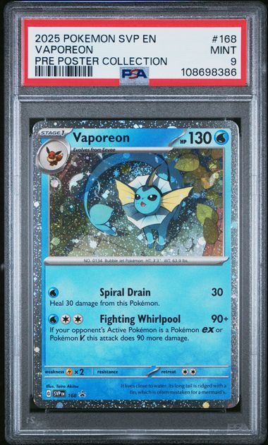 Vaporeon Promo SVP 168 PSA 9