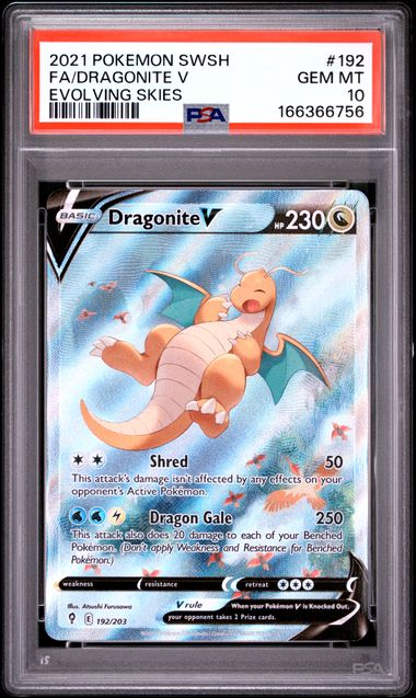 Dragonite V Alternate Art Evolving Skies 192/203 PSA 10