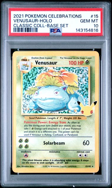Venusaur Celebrations Classic Collection 15/102 PSA 10