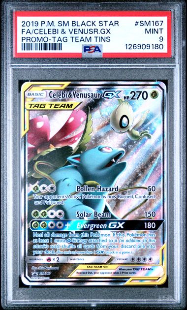 Celebi & Venusaur GX Promo SM167 PSA 9