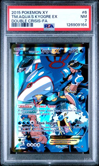 Team Aqua's Kyogre EX Double Crisis 6/34 PSA 7