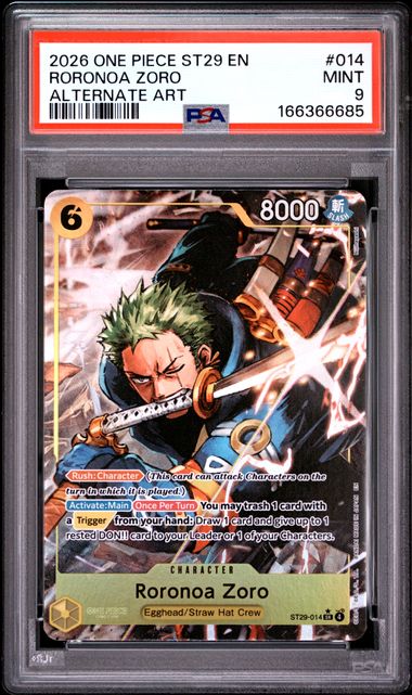 Roronoa Zoro Parallel Starter Deck Egghead ST29-014 PSA 9