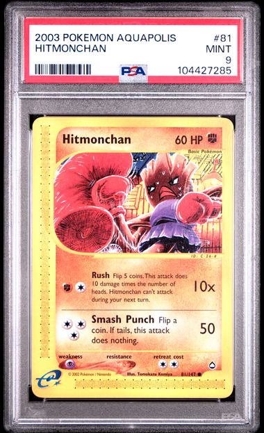 Hitmonchan Aquapolis 81/142 PSA 9