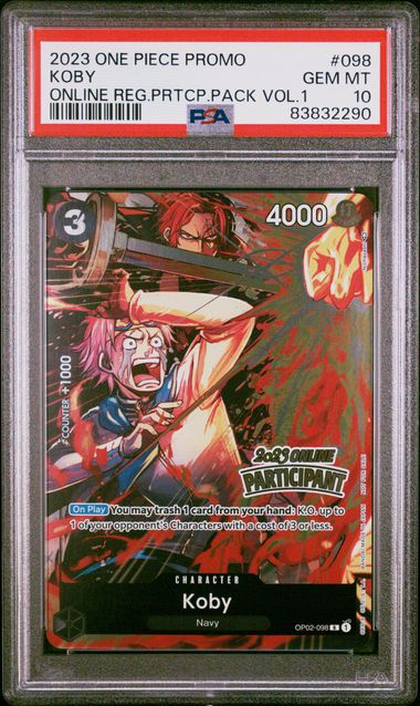 One Piece: Koby Online Participant Pack Vol 1 OP02-098 PSA 10