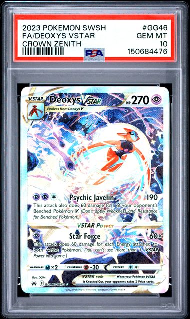 Deoxys VSTAR Crown Zenith Galarian Gallery GG46/GG70 PSA 10