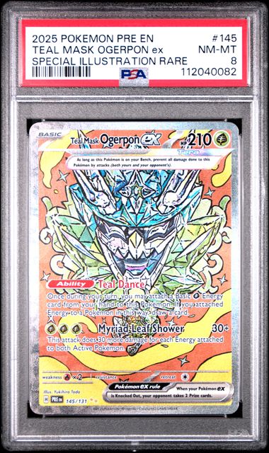 Teal Mask Ogerpon ex Prismatic Evolutions 145/131 PSA 8