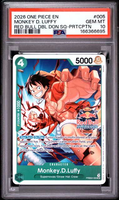 Monkey.D.Luffy Red Bull Double Don Participation (PRB02-005) PSA 10