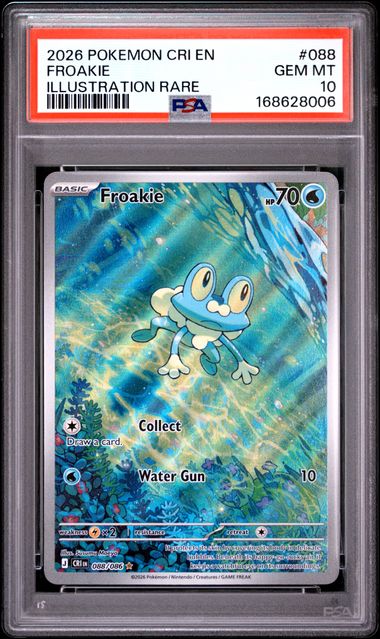 Froakie Illustration Rare ME04 Chaos Rising 088/086 PSA 10