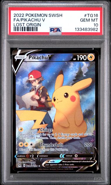 Pikachu V Lost Origin TG16/TG30 PSA 10