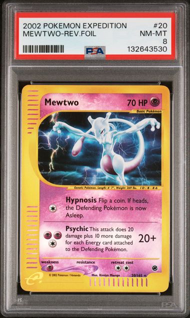 Mewtwo Expedition Reverse Foil 20/165 PSA 8