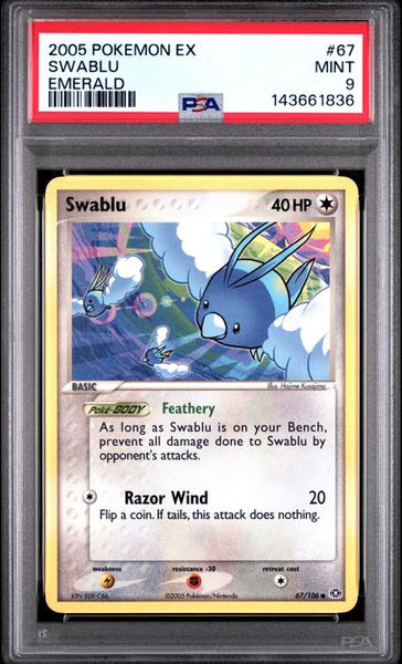 pokemon swablu card Swablu Emerald 69/106 PSA 9