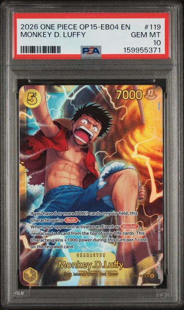 Monkey.D.Luffy Secret Adventure on Kami's Island OP15-119 PSA 10