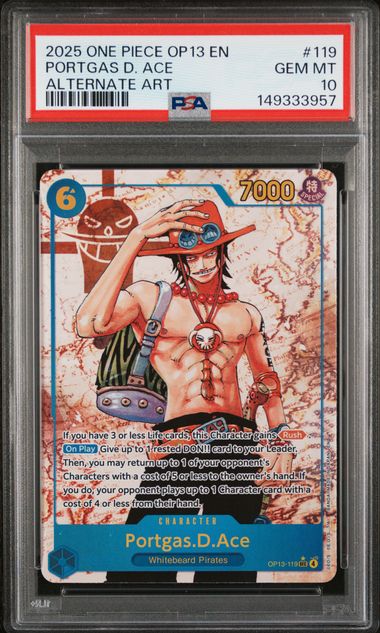 Portgas.D.Ace Carrying On His Will OP13-119 PSA 10