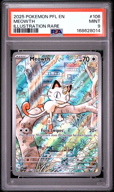 Meowth Illustration Rare ME02 Phantasmal Flames 106/094 PSA 9