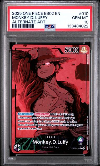 Monkey D. Luffy Anime 25th Collection EB02-010 PSA 10