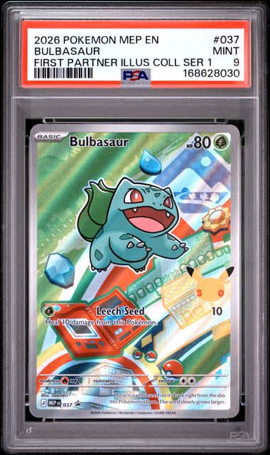 Bulbasaur First Partner Illustration Collection Mega Evolution Promo 037 PSA 9