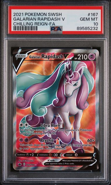 Rapidash V Chilling Reign 167/198 PSA 10