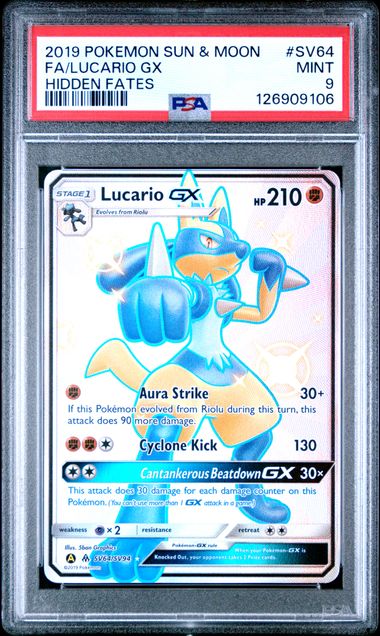Lucario GX Hidden Fates SV64/SV94 PSA 9