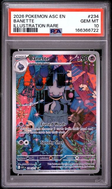 Banette Illustration Rare ME Ascended Heroes 234/217 PSA 10