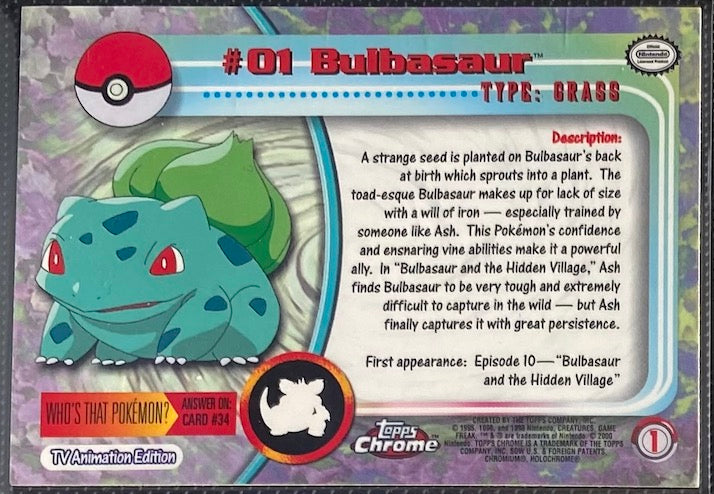 Bulbasaur Foil (01) [Topps Pokemon Chrome Series 1]