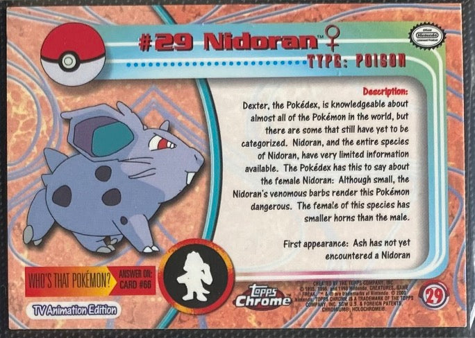 Nidoran F Foil (29) [Topps Pokemon Chrome Series 1]