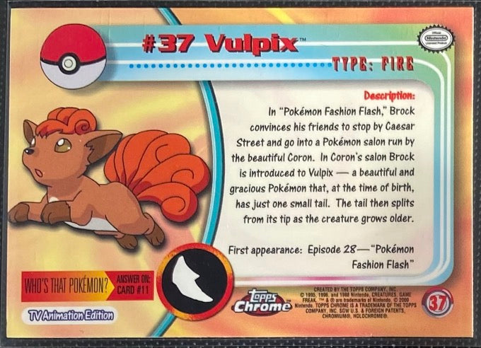 Vulpix Foil (37) [Topps Pokemon Chrome Series 1]