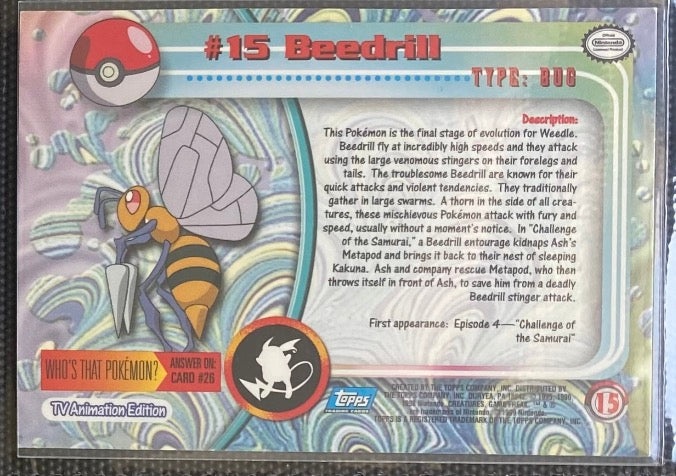 Beedrill (15) [Topps TV Animation Edition Series 1 (First Print)]