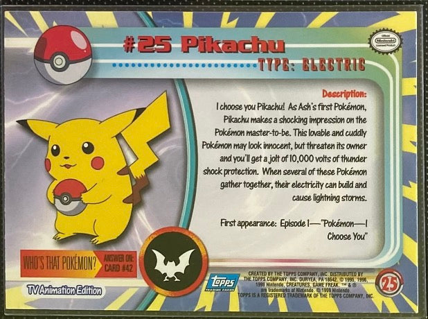 Pikachu (25) [Topps TV Animation Edition Series 1 (Third Print)]