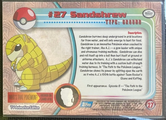 Sandshrew (27) [Topps TV Animation Edition Series 1 (First Print)]