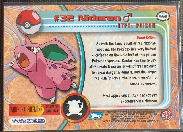 Nidoran M (32) [Topps TV Animation Edition Series 1 (First Print)]