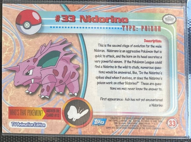 Nidorino (33) [Topps TV Animation Edition Series 1 (Third Print)]