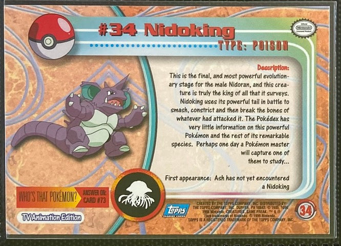 Nidoking (34) [Topps TV Animation Edition Series 1 (First Print)]