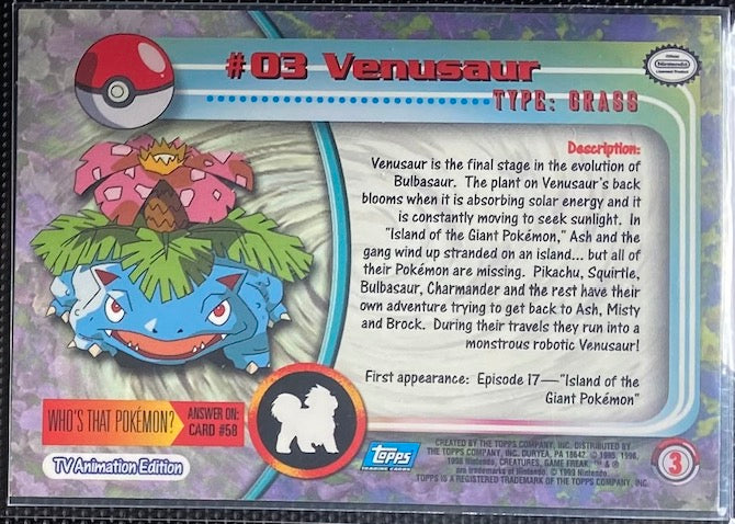 Venusaur (03) [Topps TV Animation Edition Series 1 (Second Print)]